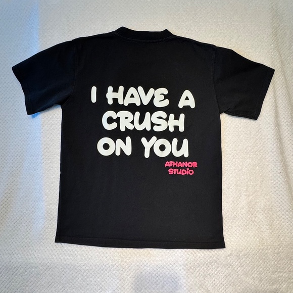 Flirty Text Tee | Thick Cotton Softboy Streetwear Unisex L - Athanor Studio - Picture 1 of 5